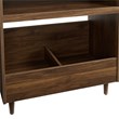 Pemberly Row Modern Wood Record Player Stand with Shelves in Walnut