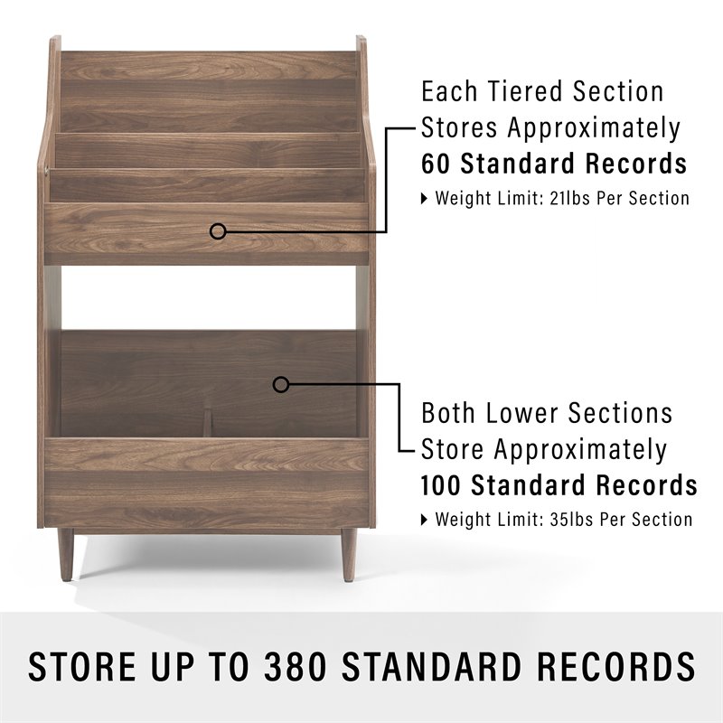 Pemberly Row 2-Shelf Mid-Century Wood Storage Stand in Walnut