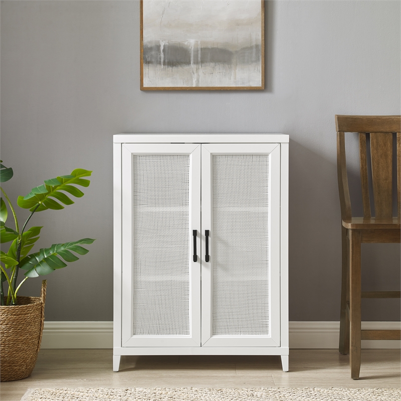 Pemberly Row Stackable Modern Wood Storage Pantry with Shelves in White