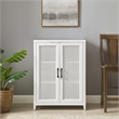 Pemberly Row Stackable Modern Wood Storage Pantry with Shelves in White