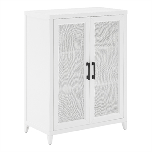 Pemberly Row Stackable Modern Wood Storage Pantry with Shelves in White