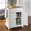 Pemberly Row Natural Wood Top Portable Kitchen Island in White