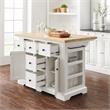 Pemberly Row Transitional Wood Kitchen Island in White/Natural