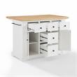 Pemberly Row Transitional Wood Kitchen Island in White/Natural