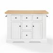 Pemberly Row Transitional Wood Kitchen Island in White/Natural