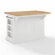 Pemberly Row Transitional Wood Kitchen Island in White/Natural