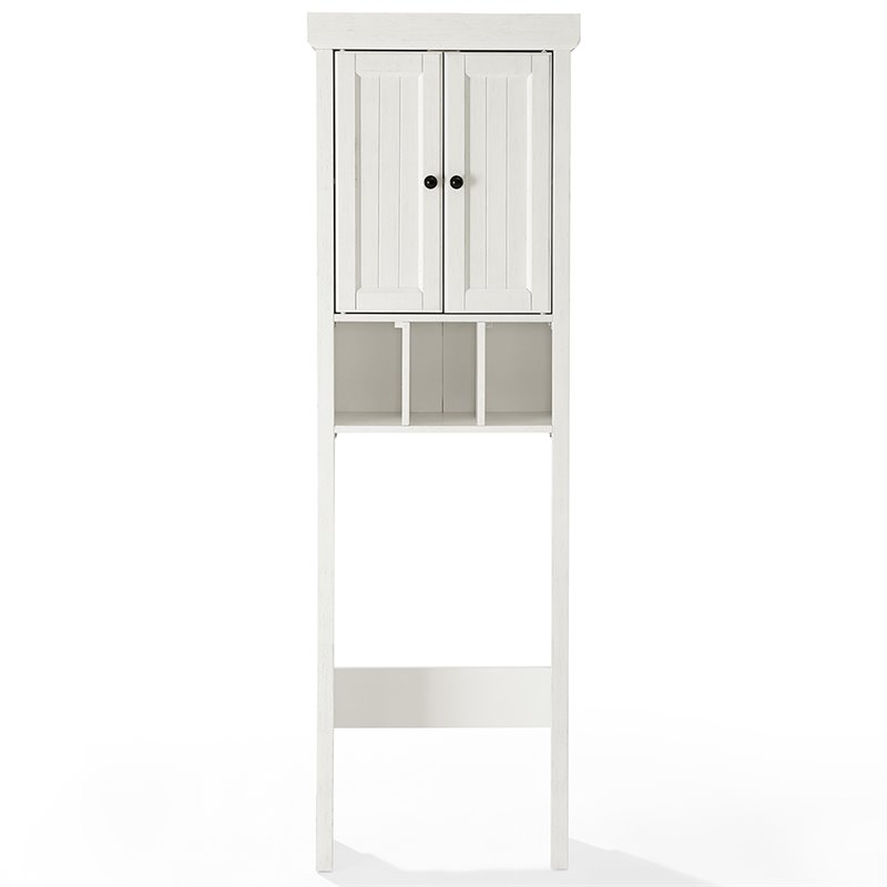 Pemberly Row 2-Door Coastal Wood Spacesaver in Distressed White