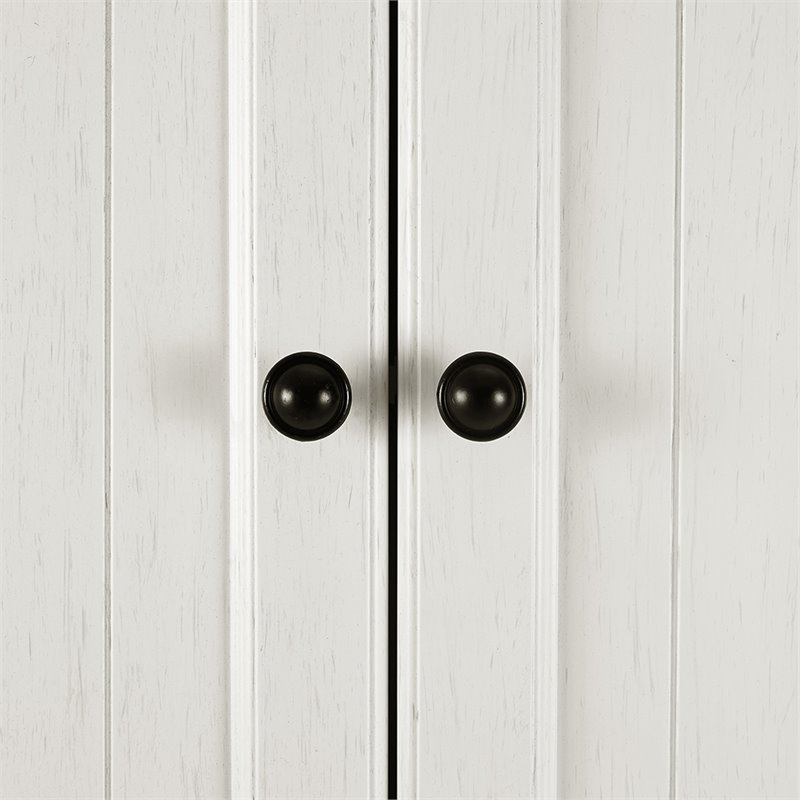 Pemberly Row 2-Door Coastal Wood Spacesaver in Distressed White