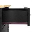 Pemberly Row Contemporary Wood Top Kitchen Island Cart in Black