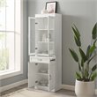 Pemberly Row 2-Cabinet Traditional Wood Pantry in White/Chrome