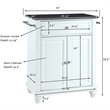 Pemberly Row Black Granite Top Portable Kitchen Island in White