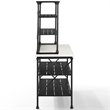 Pemberly Row 2-Piece Metal/Faux Marble Bakers Rack in Matte Black/White