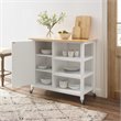 Pemberly Row 1-Door Modern Wood Kitchen Island in White/Natural