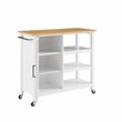 Pemberly Row 1-Door Modern Wood Kitchen Island in White/Natural