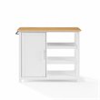 Pemberly Row 1-Door Modern Wood Kitchen Island in White/Natural