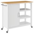 Pemberly Row 1-Door Modern Wood Kitchen Island in White/Natural