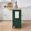 Pemberly Row Traditional Wood Drop Leaf Kitchen Island in Emerald/Natural