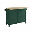 Pemberly Row Traditional Wood Drop Leaf Kitchen Island in Emerald/Natural