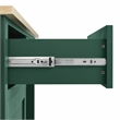 Pemberly Row Traditional Wood Drop Leaf Kitchen Island in Emerald/Natural