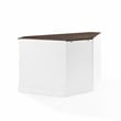 Pemberly Row Traditional Wood Corner Credenza Dog Crate in White/Dark Brown