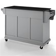 Pemberly Row Traditional Wood/Granite Kitchen Cart in Gray/Black