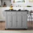 Pemberly Row Traditional Wood/Granite Kitchen Cart in Gray/Black