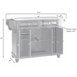Pemberly Row Modern Stainless Steel Top Kitchen Island in Cherry