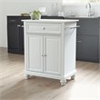 Pemberly Row Wood/Steel Portable Kitchen Island in White/Chrome