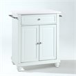 Pemberly Row Wood/Steel Portable Kitchen Island in White/Chrome