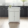 Pemberly Row Wood/Steel Portable Kitchen Island in White/Chrome