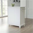 Pemberly Row Wood/Steel Portable Kitchen Island in White/Chrome