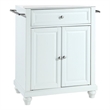 Pemberly Row Wood/Steel Portable Kitchen Island in White/Chrome