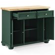 Pemberly Row Transitional Wood Kitchen Island Cart in Emerald Green