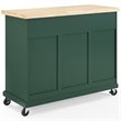 Pemberly Row Transitional Wood Kitchen Island Cart in Emerald Green