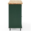 Pemberly Row Transitional Wood Kitchen Island Cart in Emerald Green