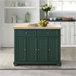 Pemberly Row Transitional Wood Kitchen Island Cart in Emerald Green