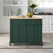 Pemberly Row Transitional Wood Kitchen Island Cart in Emerald Green