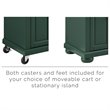 Pemberly Row Transitional Wood Kitchen Island Cart in Emerald Green