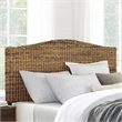 Pemberly Row Coastal Wood King Banana Leaf/Headboard in Natural/Black