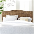Pemberly Row Coastal Wood King Banana Leaf/Headboard in Natural/Black