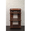 Pemberly Row Modern Wood Turntable Stand with Shelves in Mahogany