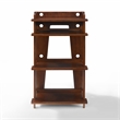 Pemberly Row Modern Wood Turntable Stand with Shelves in Mahogany