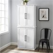 Pemberly Row Stackable Farmhouse Wood Storage Pantry in White (Set of 2)