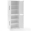 Pemberly Row Stackable Farmhouse Wood Storage Pantry in White (Set of 2)