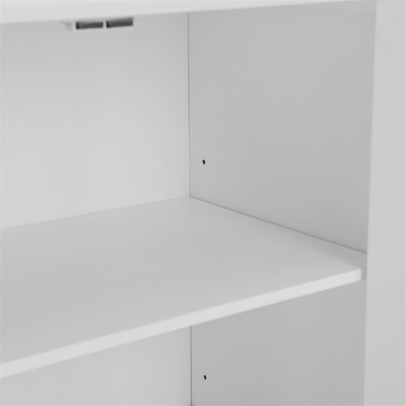 Pemberly Row Stackable Farmhouse Wood Storage Pantry in White (Set of 2)