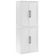 Pemberly Row Stackable Farmhouse Wood Storage Pantry in White (Set of 2)