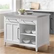 Pemberly Row 2-Drawer Traditional Wood Kitchen Island in White