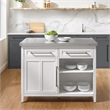 Pemberly Row 2-Drawer Traditional Wood Kitchen Island in White