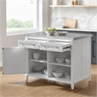 Pemberly Row 2-Drawer Traditional Wood Kitchen Island in White