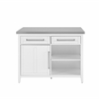 Pemberly Row 2-Drawer Traditional Wood Kitchen Island in White